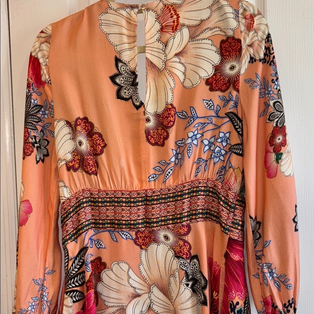 FARM RIO FOR ANTHROPOLOGY TOPANGA BOHO HIPPIE MINI MULTICOLORED FLORAL DRESS SM - Picture 8 of 14